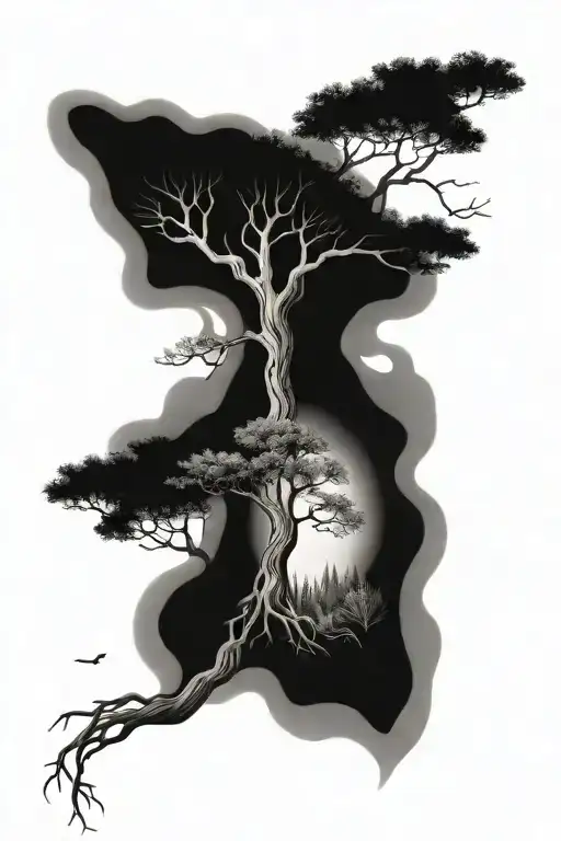Dali Tree Growing In A Forest Scene