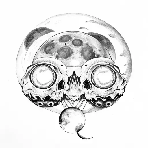 Moon Phases From Cresent Moon To Full Moon With A Deathshead Moth