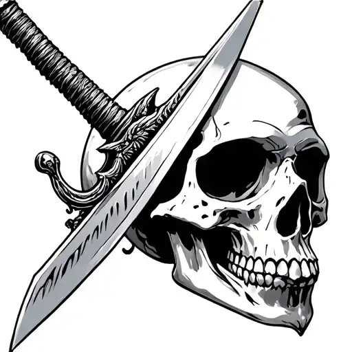 Sword Going Through A Skull