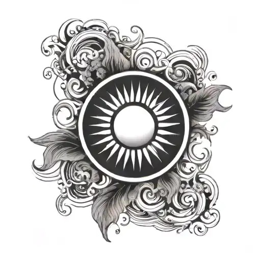 Hyper Minimalist Style Tattoo Of The Sun