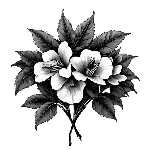 Dainty Bleeding Heart Flowers With Grasshopper