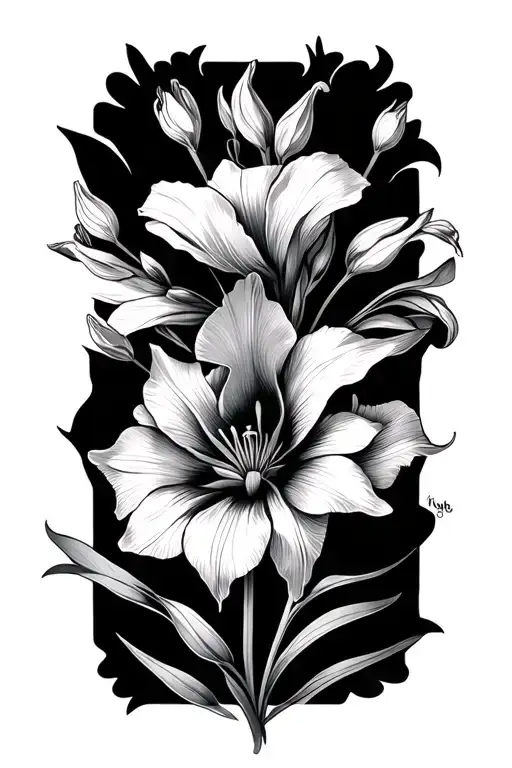 Gladiolus And Marigold Flower