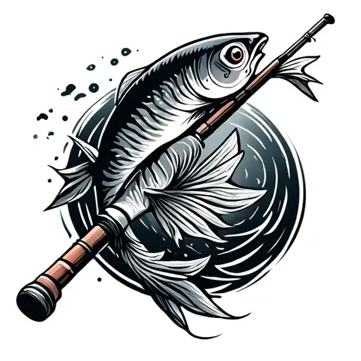 Fishing Rod Casting A Line