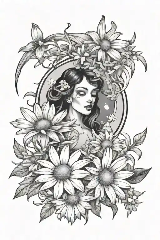 Daisies Lillie's Water Moon Surrounded