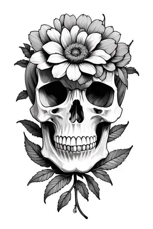 Skull Flowers Mandala Anatomy