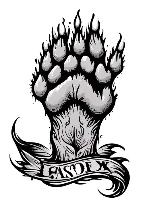 American Traditional Dog Paw Print