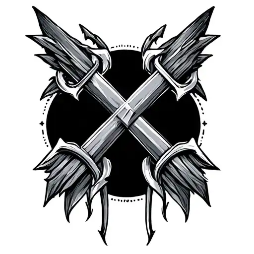 Cross Arrows With Roman Numerals