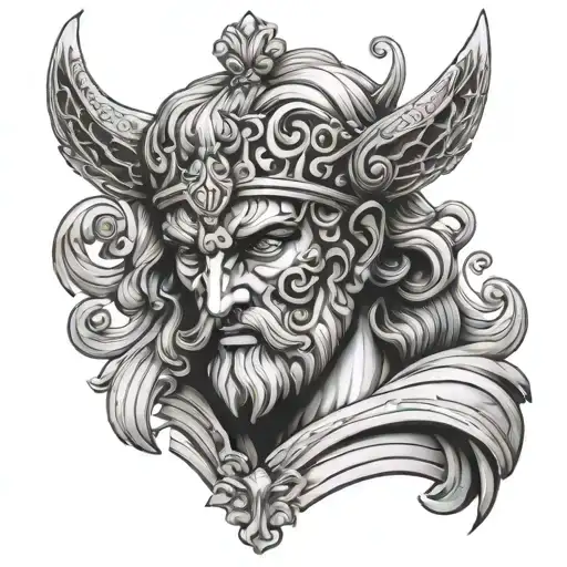 Greek God With A Broken Mask Of David Over The Face