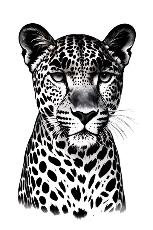 Leopard In Jungle A Realistic Black And Grey