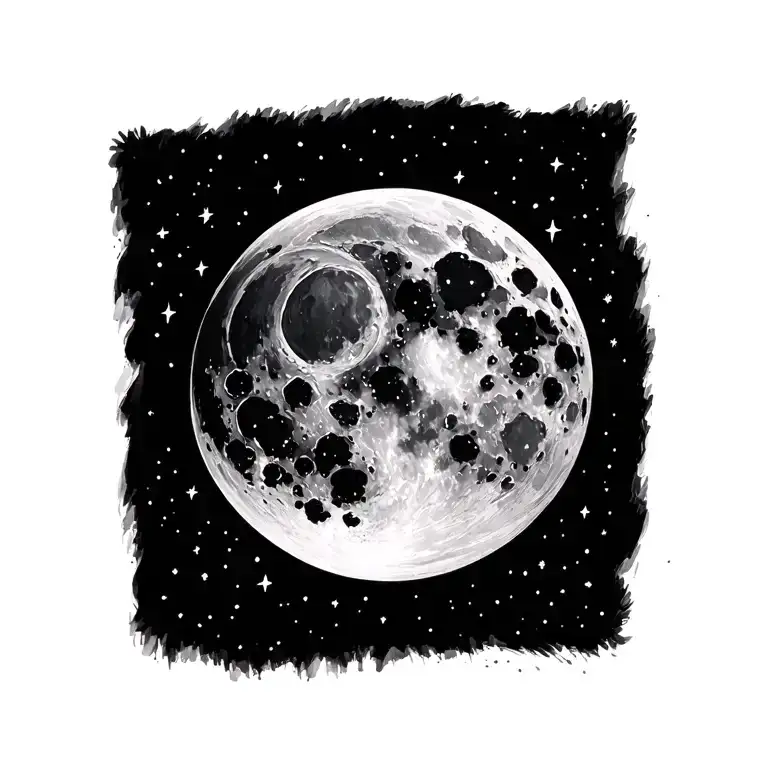 Moon Surrounded By Stars