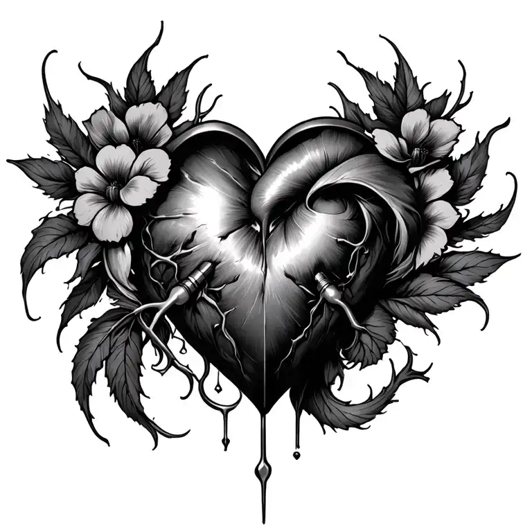Depression Chest Tattoo Piercing The Heart