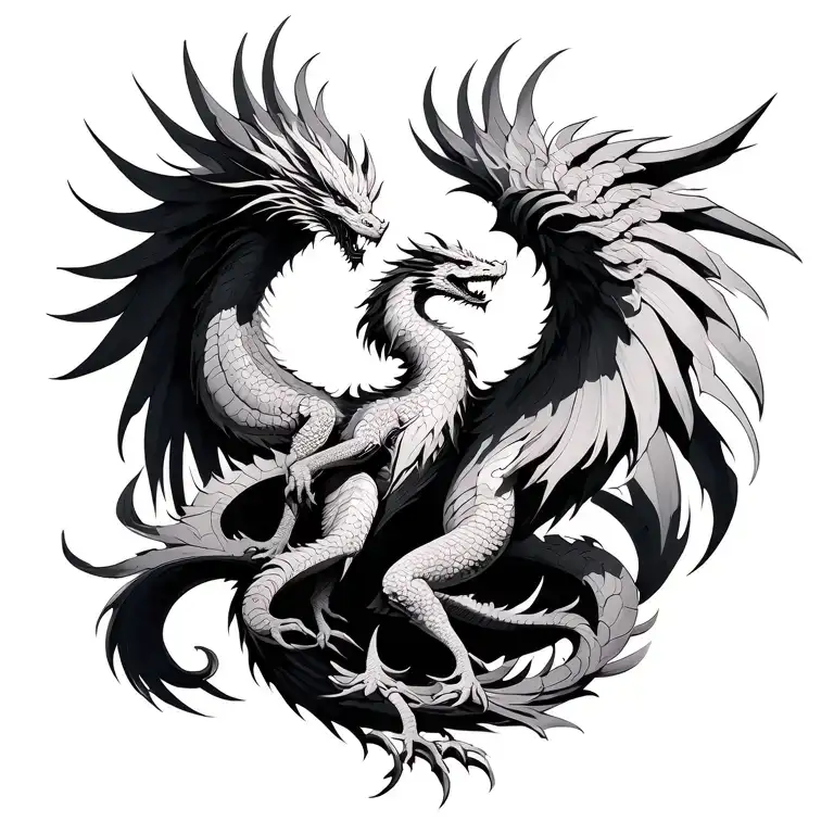 Phoenix And Dragon