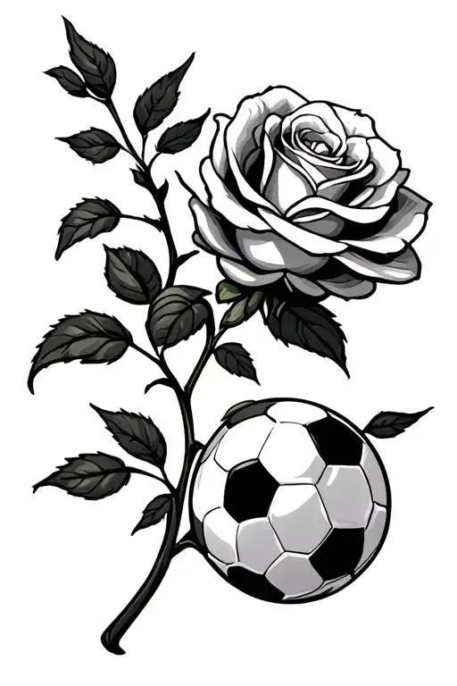 The Name Kynnadi As A Rose Stem With A Soccer Ball