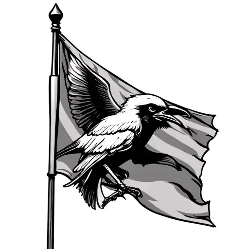 Bird Jolly Roger Flag Flying