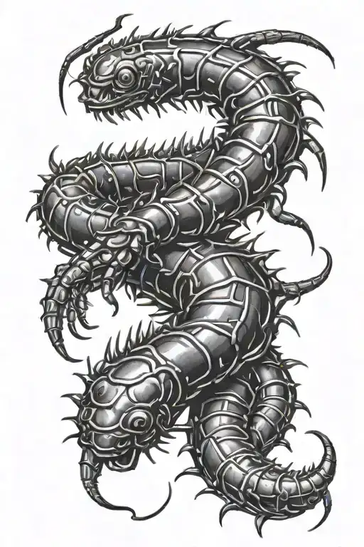 Scolopendra In Black And White