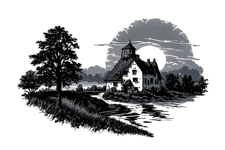 Osterfeld With Sun Rising In East