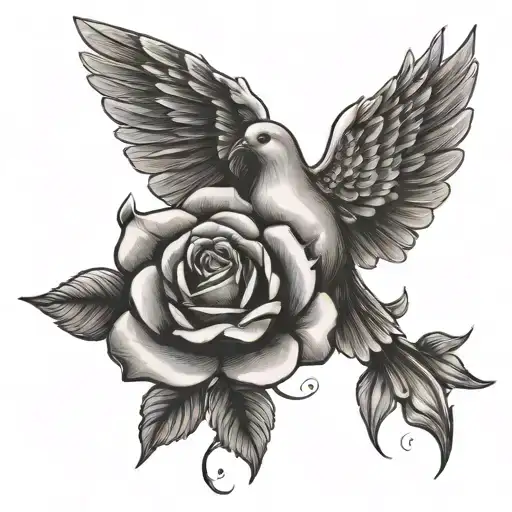 Rose And Dove For The Month Of June