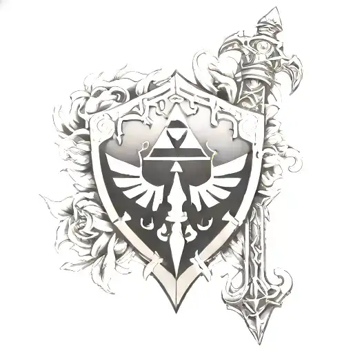 Master Sword And Hyrule Royal Crest