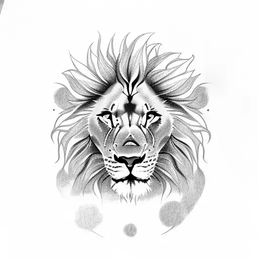 Lion With Sunflowers