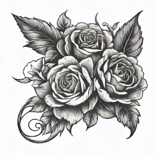 Bouquet Of Birth Flowers With A Cursive L Holding It Together With Girly Touchs