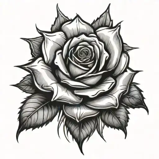 Red Rose With Lightning At Sunset