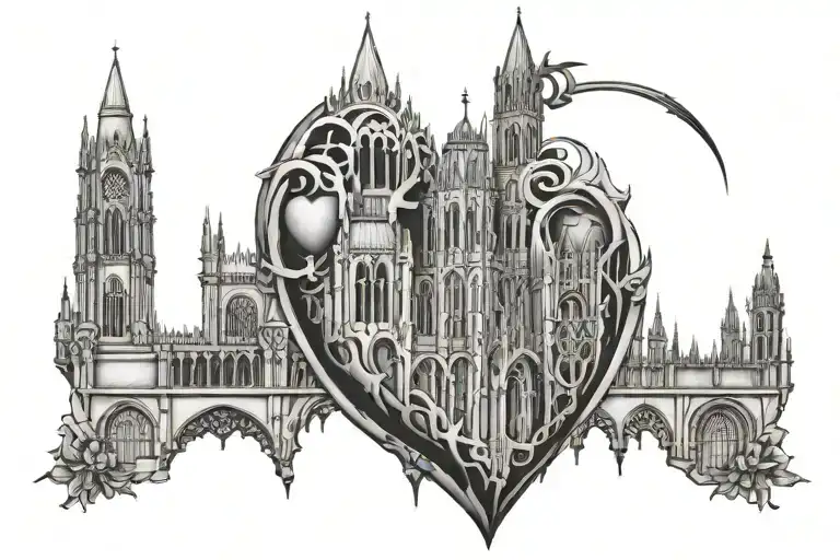 Heart With A Gothic Cathedral Inside
