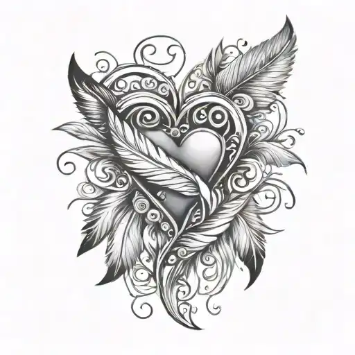 Love Heart And Feather