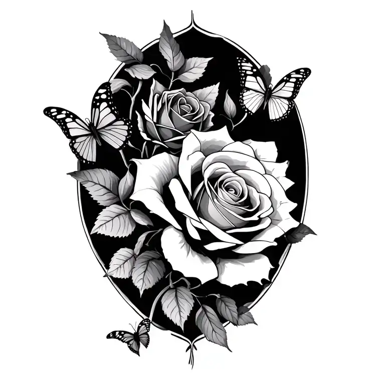 Roses And Butterflies