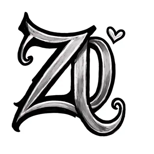 5 Heartbeats Kids Initials Z T D V R