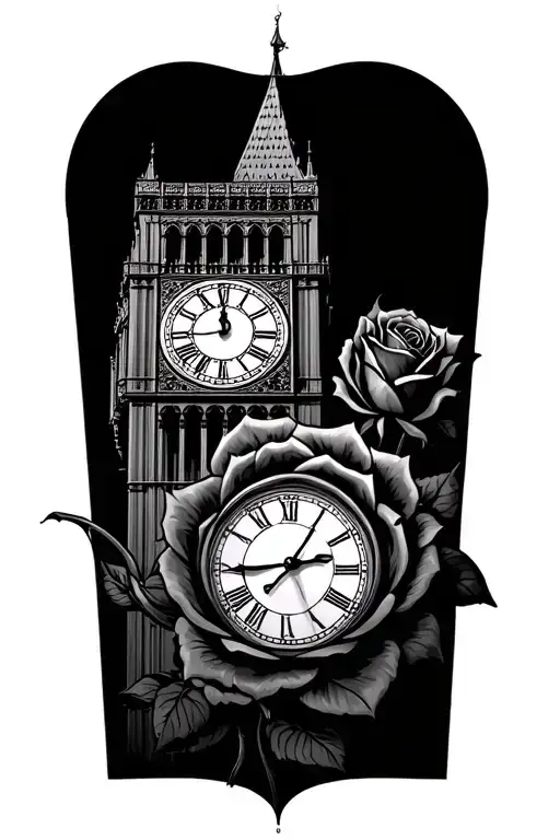 Clock Tower Rose Intertwined