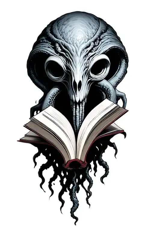 Cthulu Coming Out Of Open Book