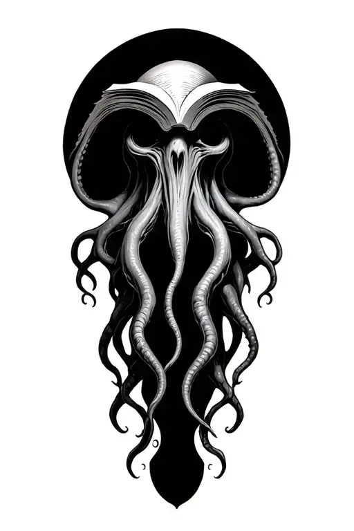 Cthulu Coming Out Of Open Book