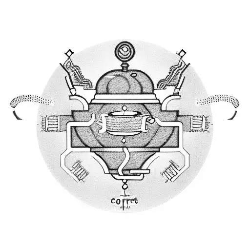 A Circuit Board Pattern Forming The Iconic Central Perk Coffee Shop Logo