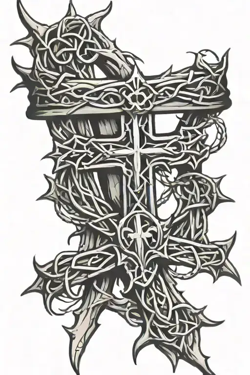 Crown Of Thorns With A Cross
