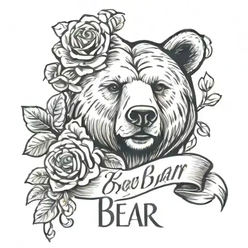 Memorial Wrist Piece Featuring The Name Bear With Hearts And Flowers