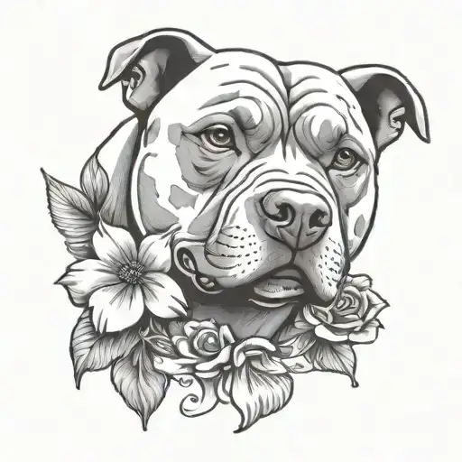 Small And Simple Memorial Wrist Piece For A Pitbull Name Bear With Hearts And Flowers