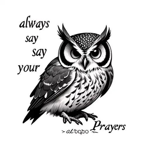 Owl With Words Always Say Your Prayers