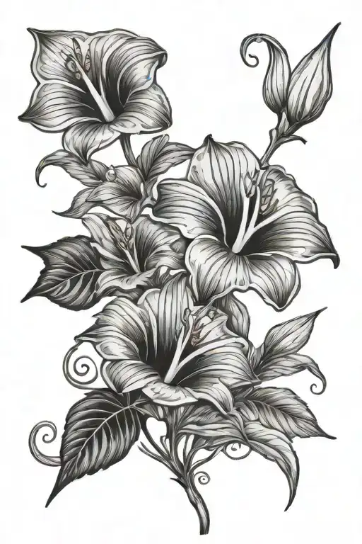 Morning Glory And Lily Flower