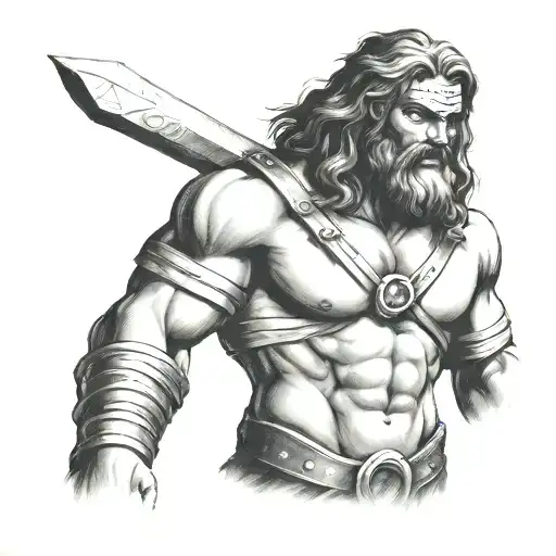 Samson From The Bible With Eye Bandages