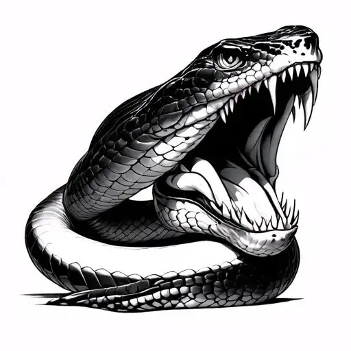 Snake With Open Mouth