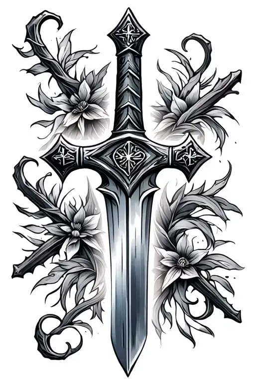 Sword With Cross Design
