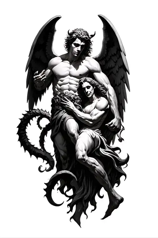 Arch Angel Michael Fighting Satan