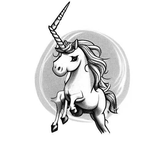 A Unicorn Riding In A Vintage Car With A Pride Flag Flying On Top