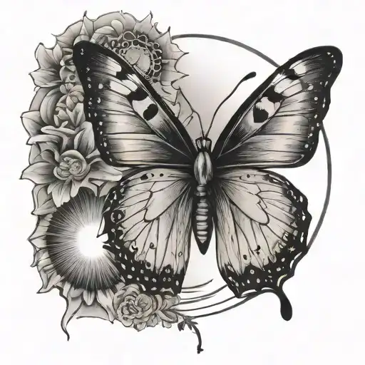 A Butterfly In Front Of The Sun