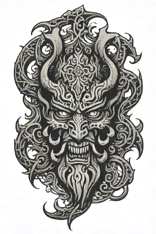 Slavic Symbol With Demon Behind Him