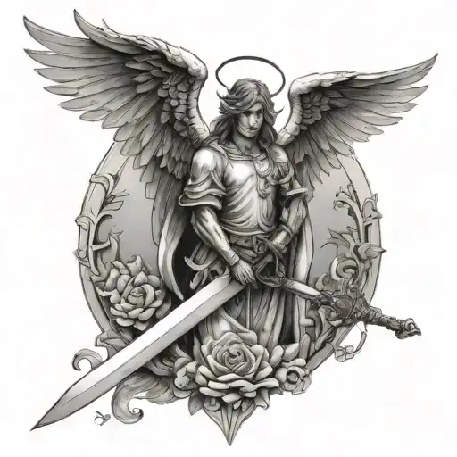 Angel And Sword Emerging