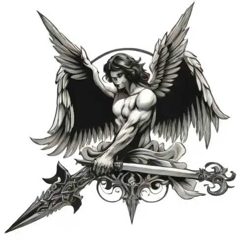 Angel And Sword Surrounded