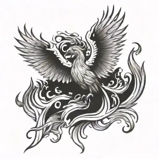 Phoenix Rising From Flames