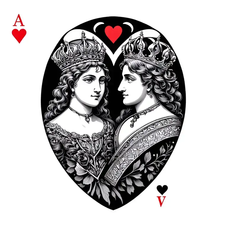 King And Queen Of Hearts On Gemini Sign
