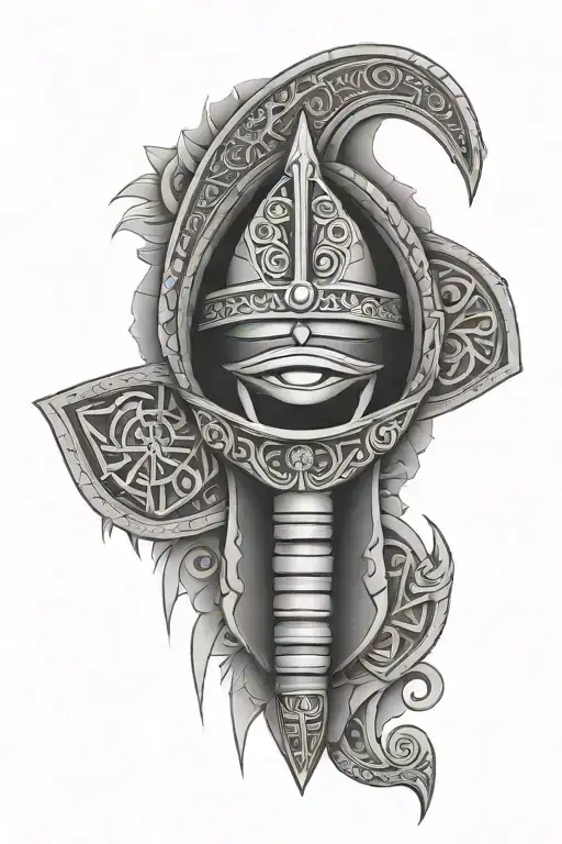 Anubus Ankh Symbol With Eye